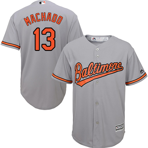 Orioles #13 Manny Machado Grey New Cool Base Stitched MLB Jersey - Click Image to Close